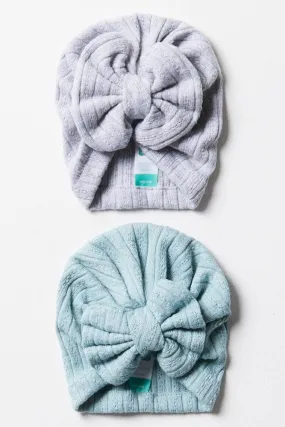 2 Pack Turbans Blue & Grey