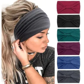 6-Piece: Wide Boho Bandeau Head Bands for Women