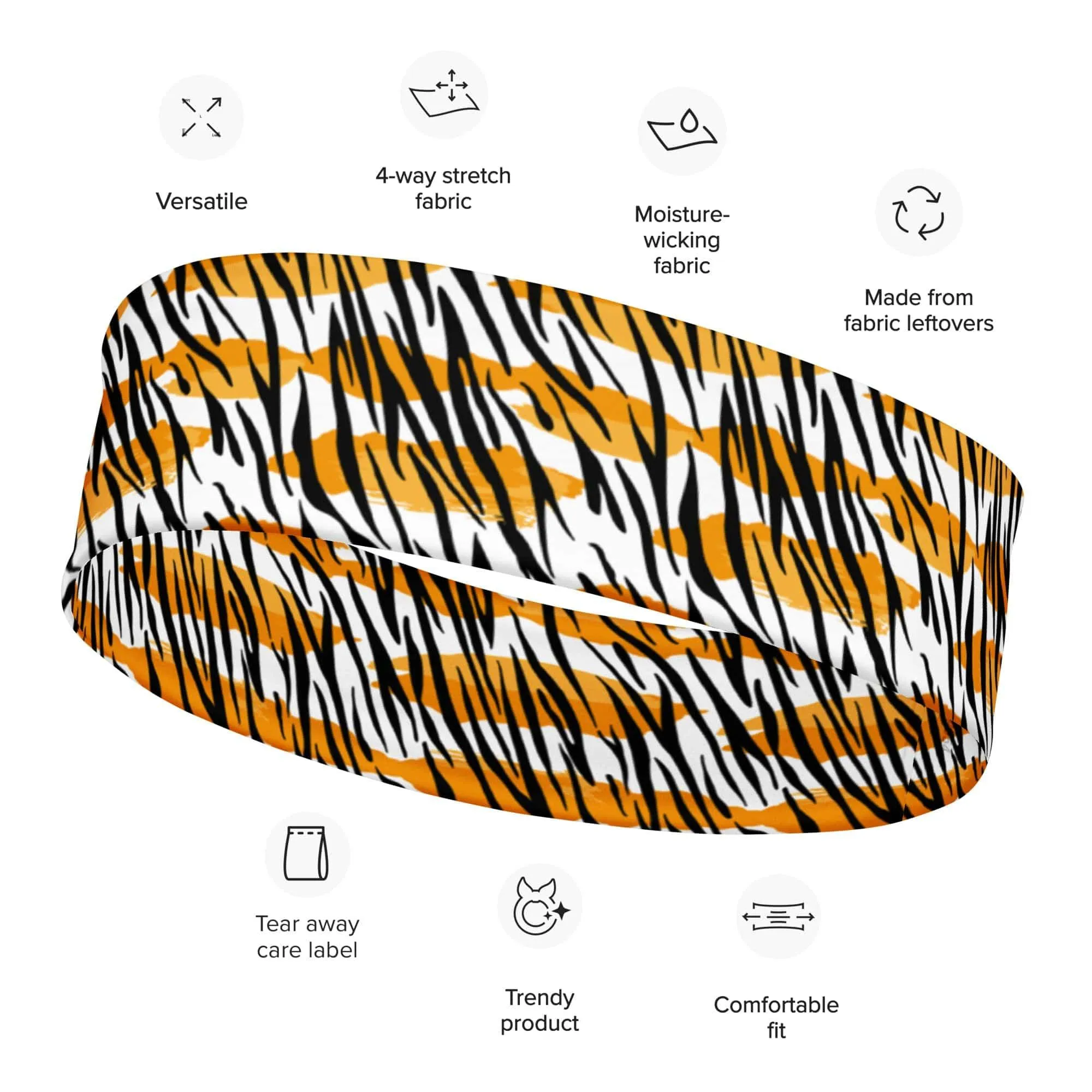 80's Tiger Pattern Sports Quick Dry Headband