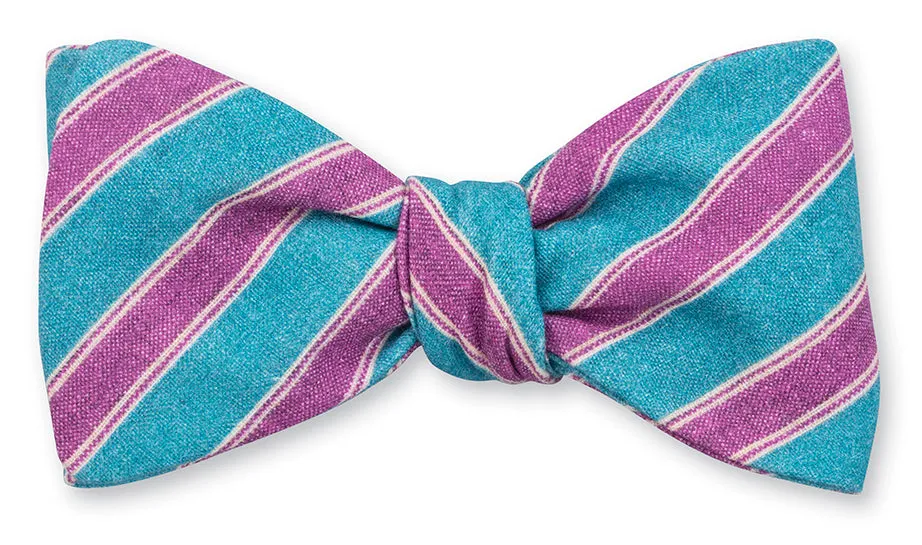 Aqua/Purple Conway Stripe Bow Tie - B5488