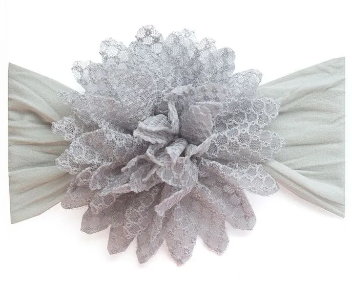 Baby Bling Fishnet Flower Headband (10 Colors)