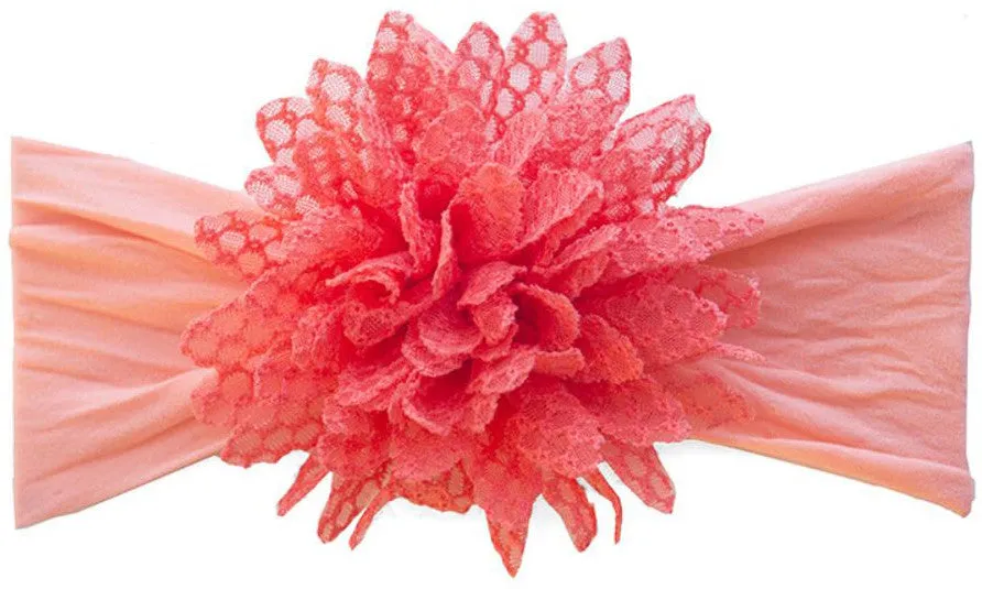 Baby Bling Fishnet Flower Headband (10 Colors)