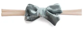 Baby Bling Teal Velvet Bow Skinny Headband