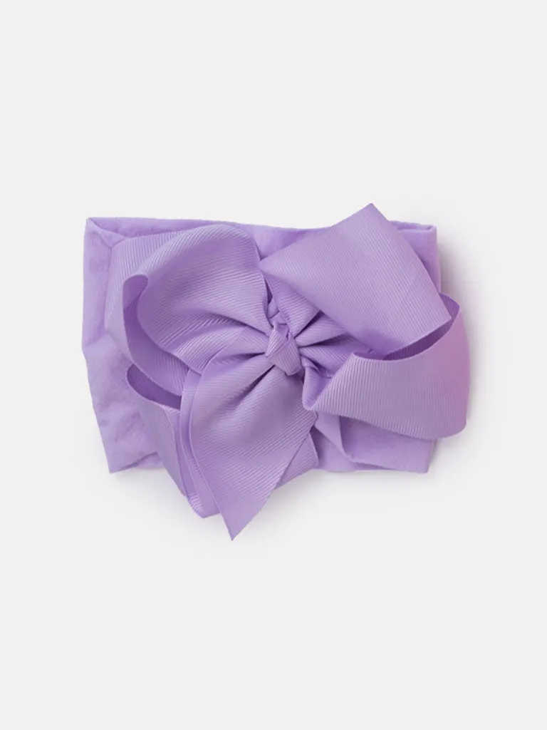 Baby Girl Big Satin Bow Hairband - Pink Tones