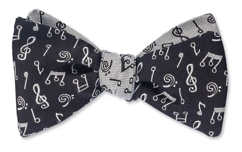 Black/White Music Notes Combo Bow Tie - B4728/4797