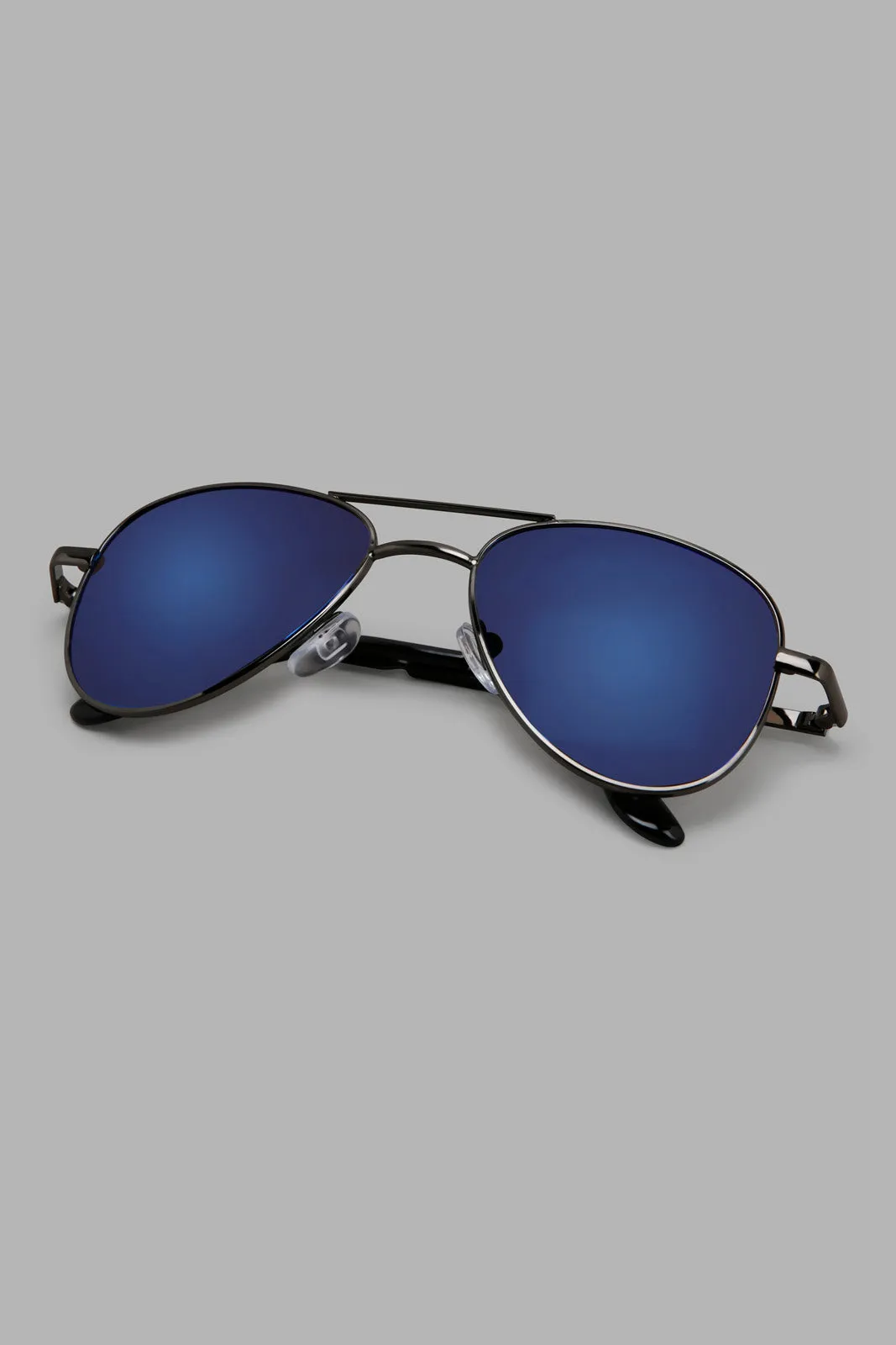 Blue And Black Aviator Sunglasses Set For Boys (3 Piece)