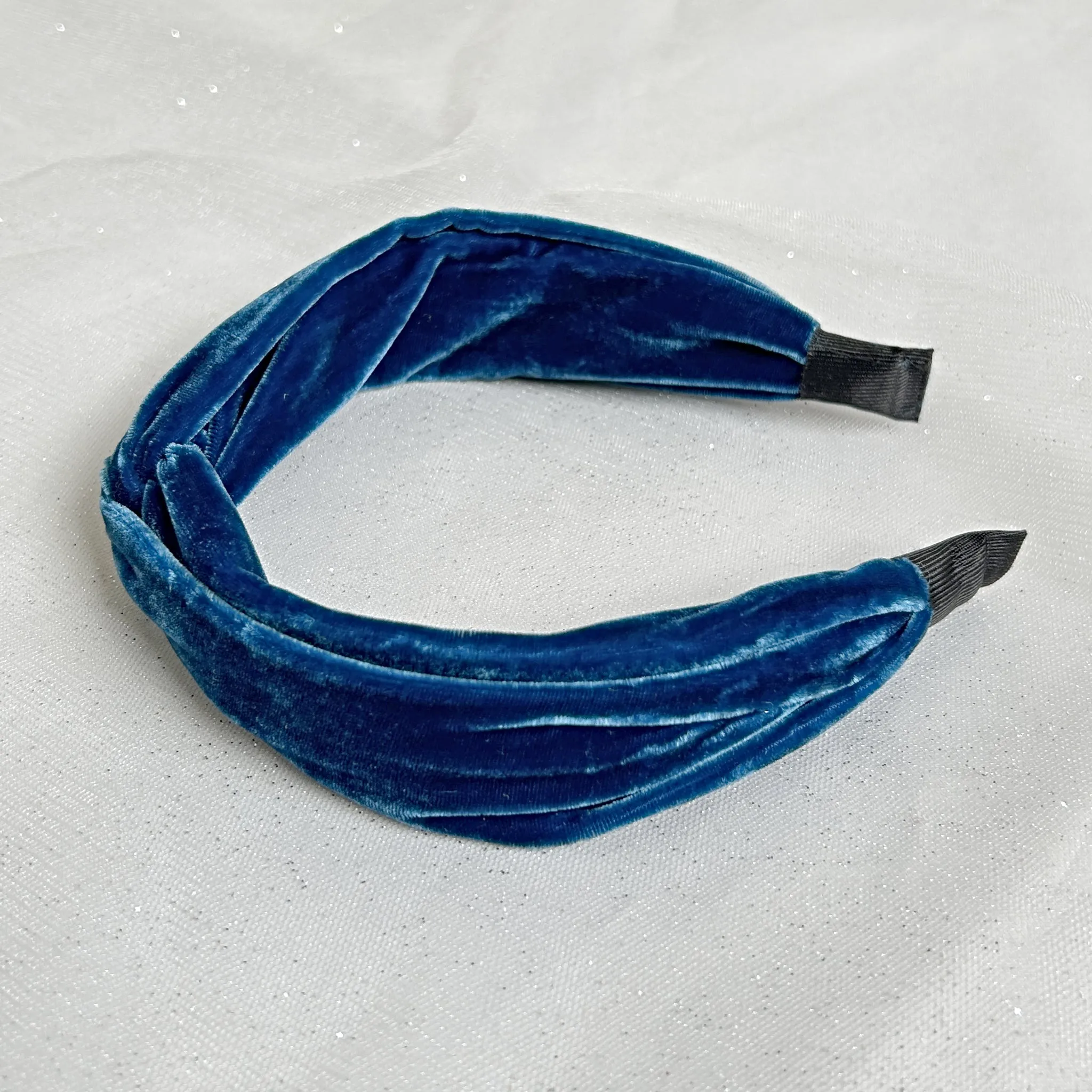 Blue Headband Velvet Headband Knot Hair Band