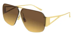 Bottega Veneta Gold Sunglasses with Orange Gradient lenses (BV1065S-002 67)