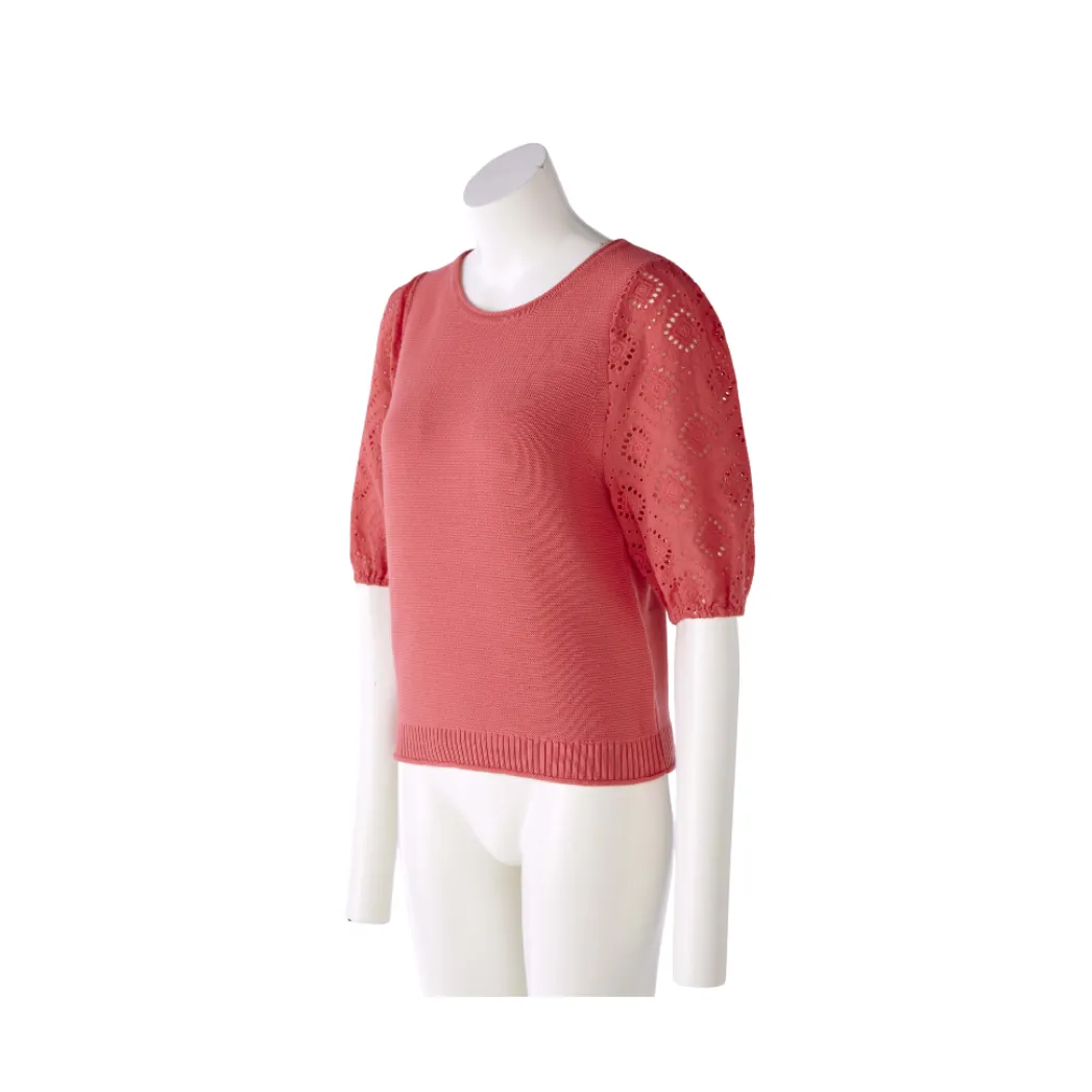 Broderie Anglaise Sleeve Top