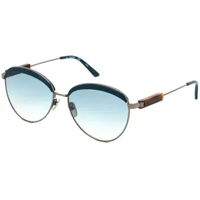 Calvin Klein Women's Sunglasses - Teal Metal Frame Blue Gradient Lens | CK19101S 430