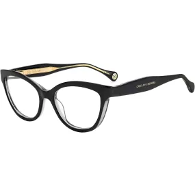 Carolina Herrera Women's Eyeglasses - Black Grey Plastic Cat Eye Frame | CH 0017 008A