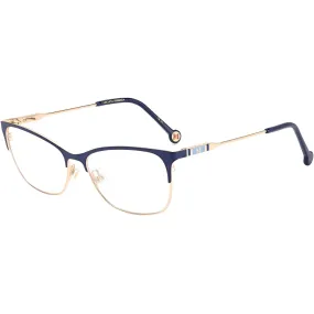 Carolina Herrera Women's Eyeglasses - Gold Blue Metal Frame Demo Lens | CH 0074 0LKS