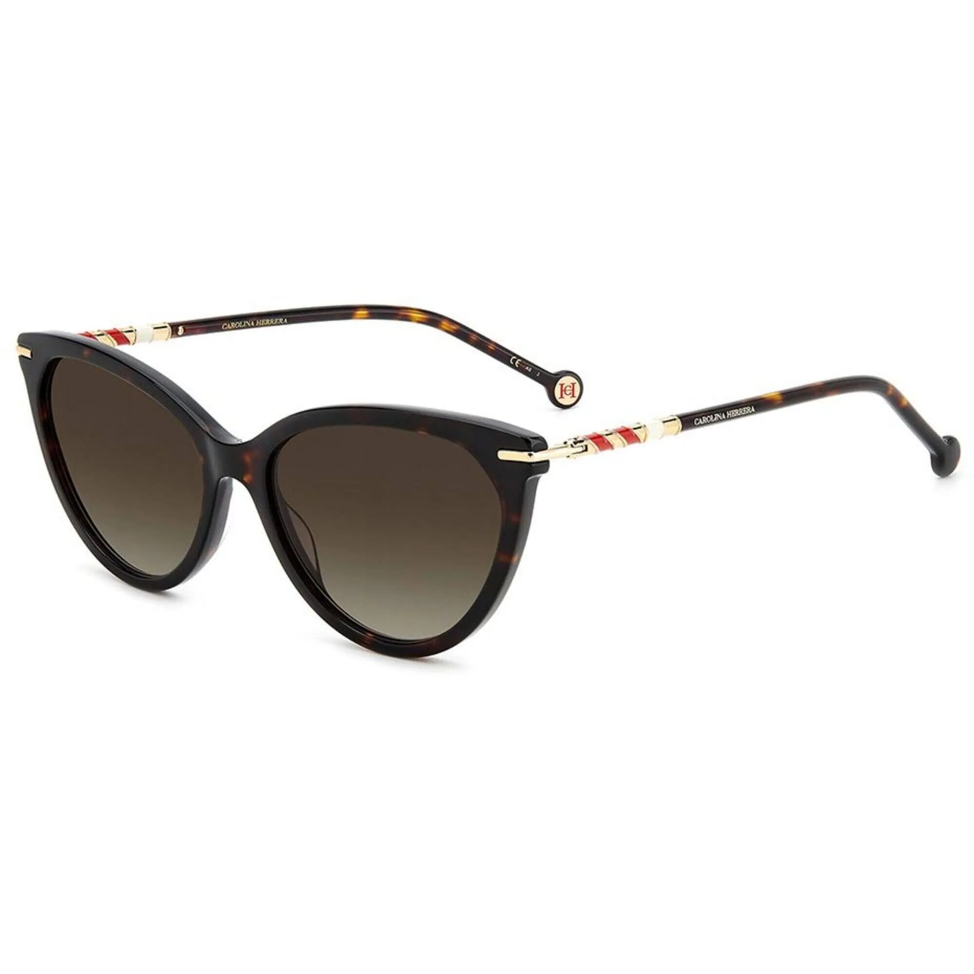 Carolina Herrera Women's Sunglasses - Havana Cat Eye Acetate/Metal | HER 0093/s 0086