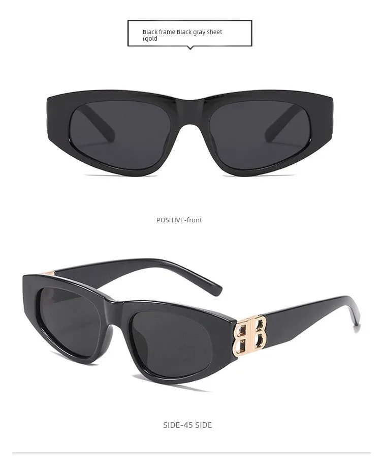 Cat's Eye Black Retro Women's Slim Looking Degrees Sunglasses