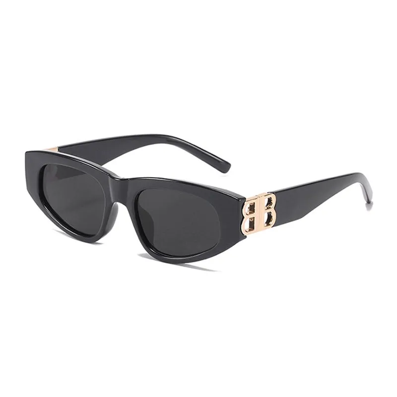 Cat's Eye Black Retro Women's Slim Looking Degrees Sunglasses