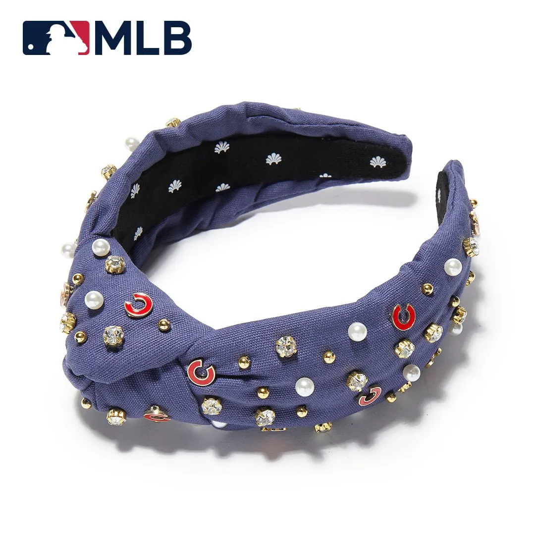 CHICAGO CUBS LELE SADOUGHI / MLB NAVY EMBELLISHED KNOTTED HEADBAND