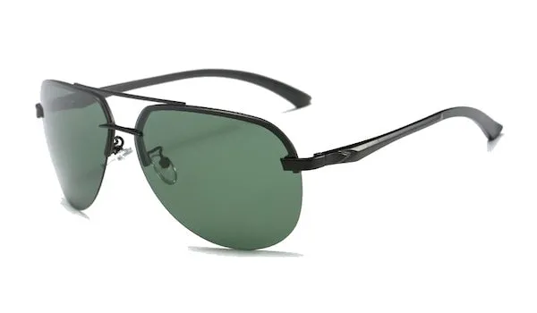 Classy Men Rimless Green Aviator Sunglasses