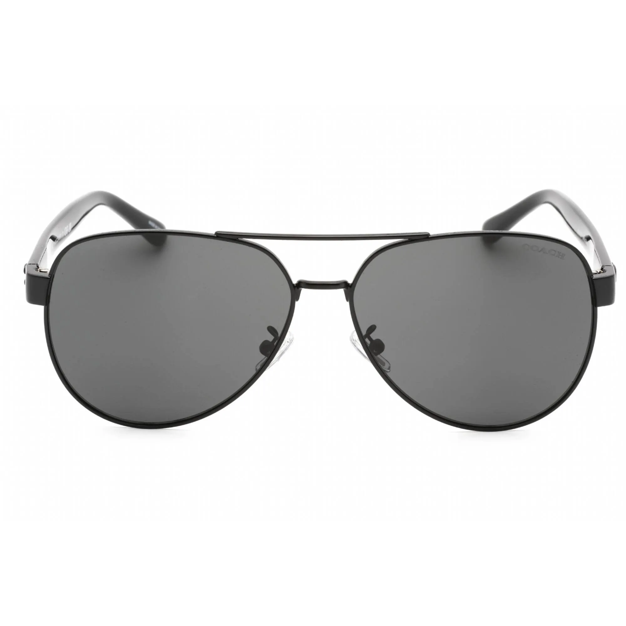 Coach Women's Sunglasses - Black Metal Aviator Shape Frame Grey Lens | 0HC7143 900387