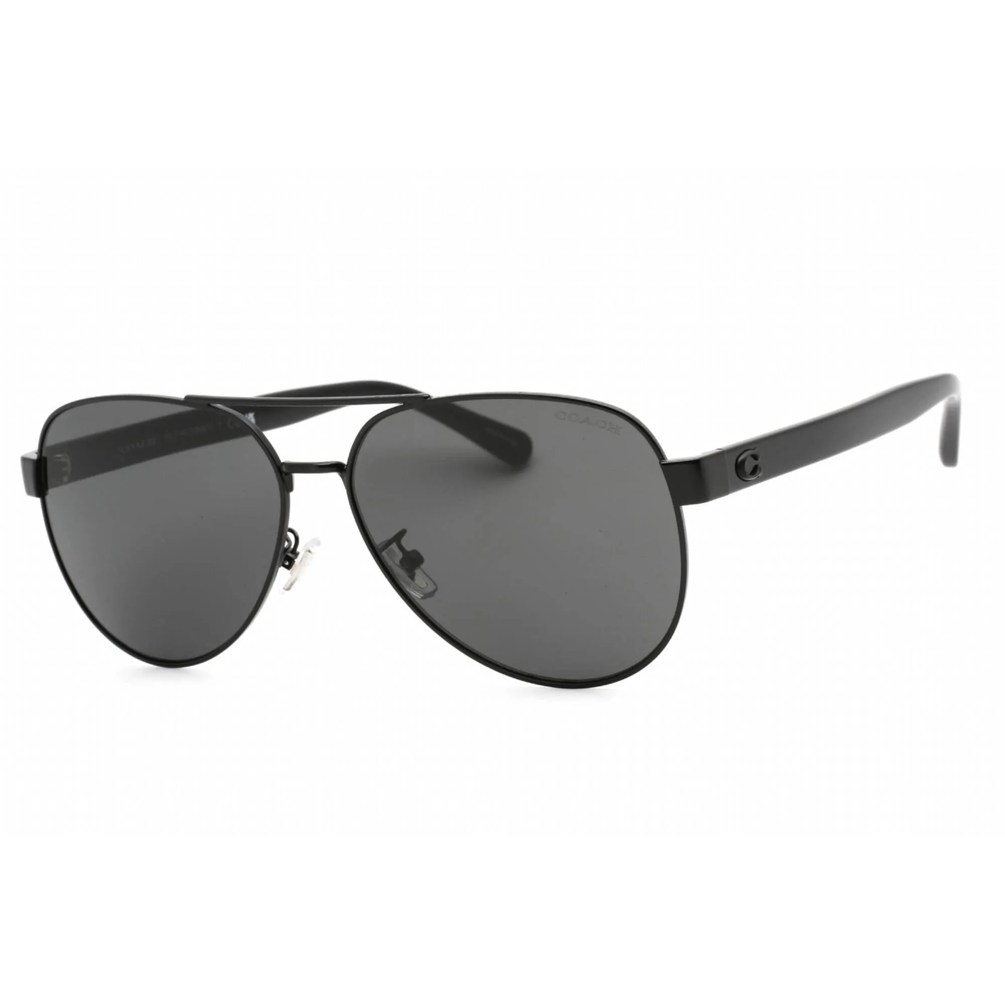 Coach Women's Sunglasses - Black Metal Aviator Shape Frame Grey Lens | 0HC7143 900387