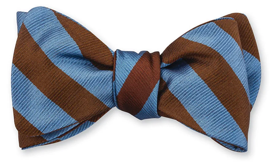 Cobalt/Mahogany Bar Stripes Bow Tie - B5490