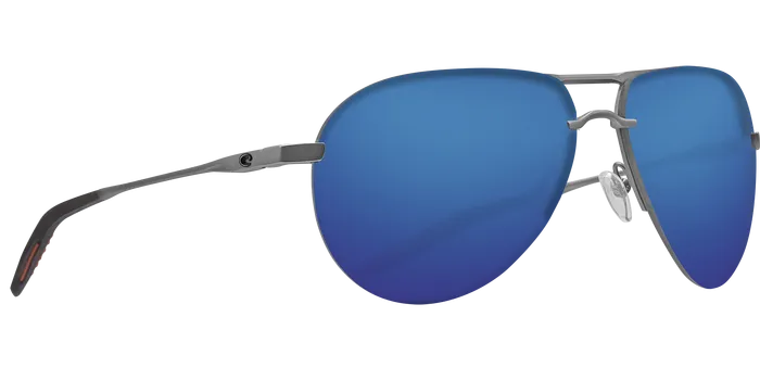 Costa Del Mar Helo Sunglasses - Matte Silver Translucent Grey/Orange/Blue Mirror 580P