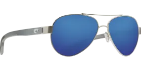 Costa Del Mar Loreto Ocearch Sunglasses - Brushed Silver Matte Gray Crystal Temples/Blue Mirror 580G