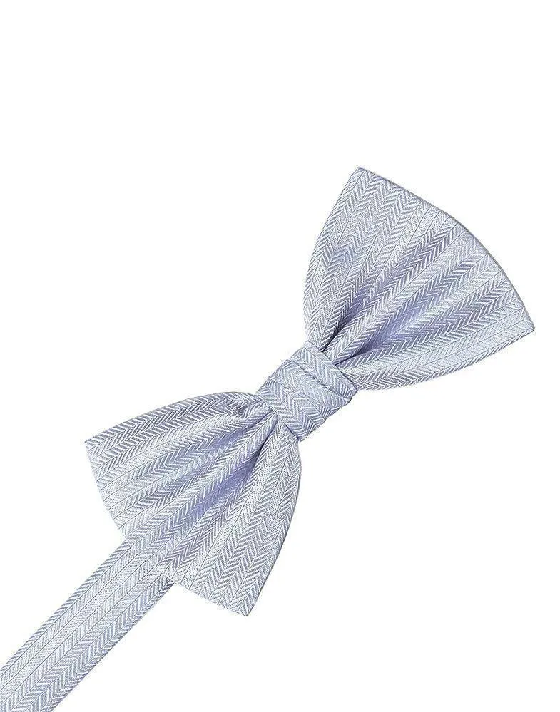 Diamond White Herringbone Bow Tie