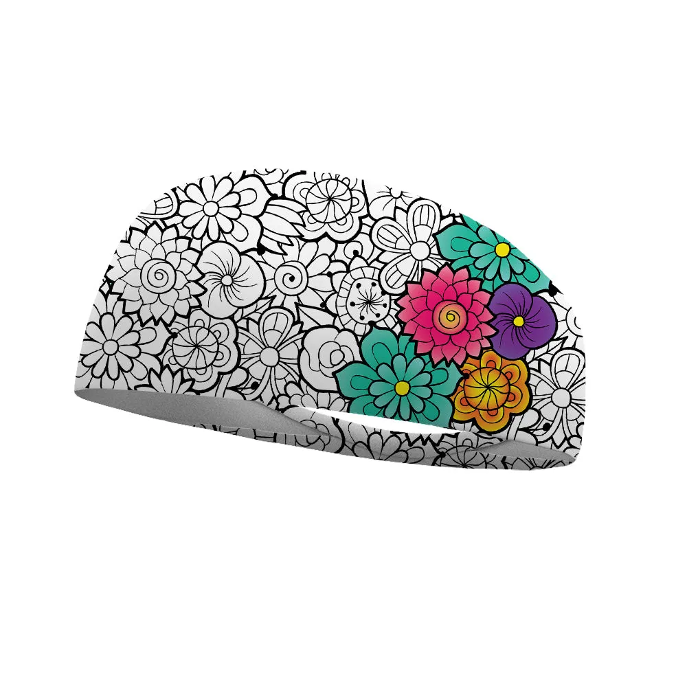 Doodle Bunny Bed Of Flowers Color Your Own Wicking Headband