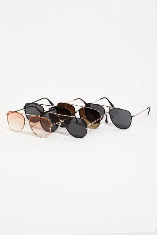 Double Bridge Aviator Sunglasses