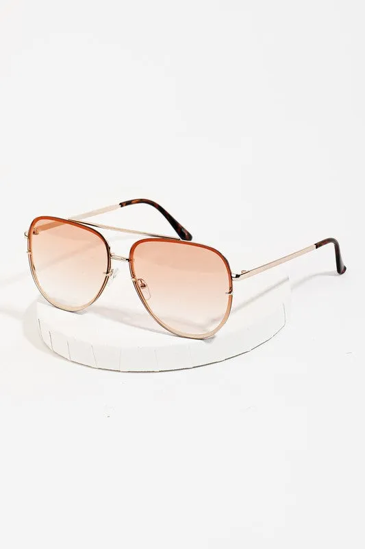 Double Bridge Aviator Sunglasses