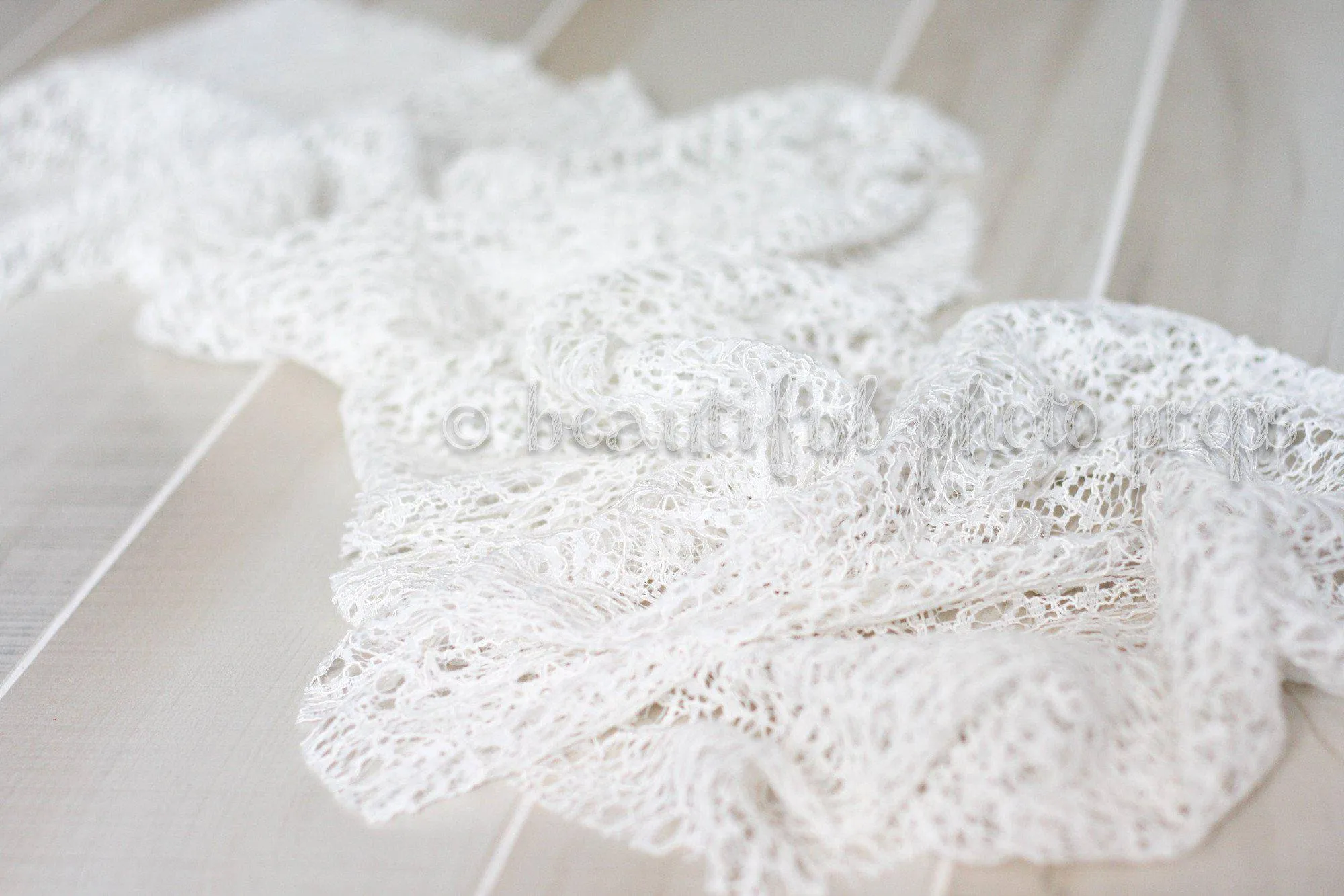 Fabric Lace Wrap in White