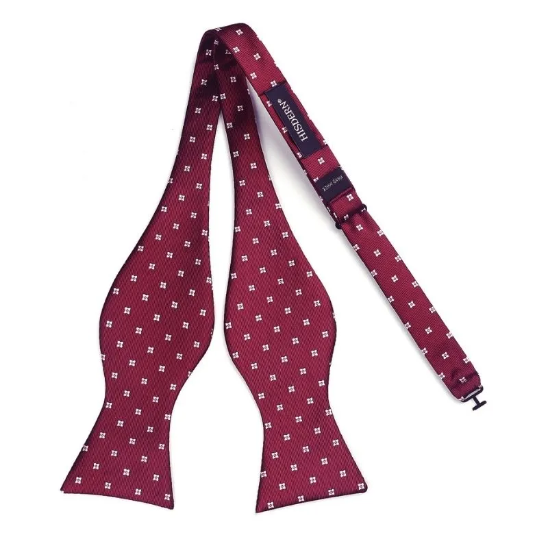 Floral Bow Tie & Pocket Square - BURGUNDY/WHITE