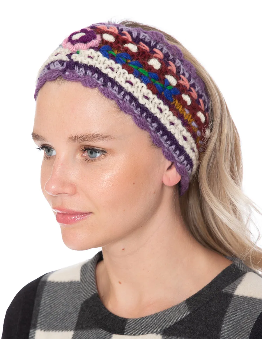 Floral Knitted Woolen Headband