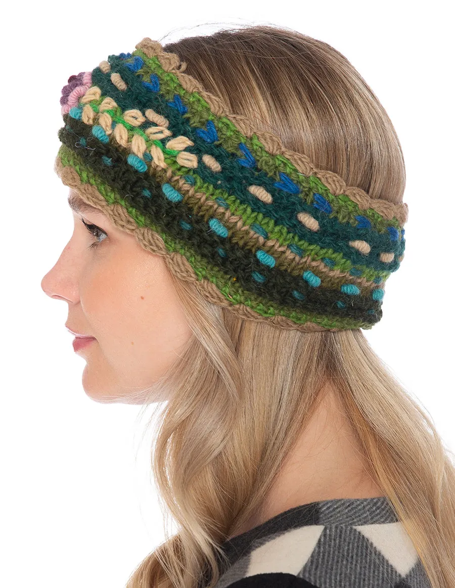 Floral Knitted Woolen Headband