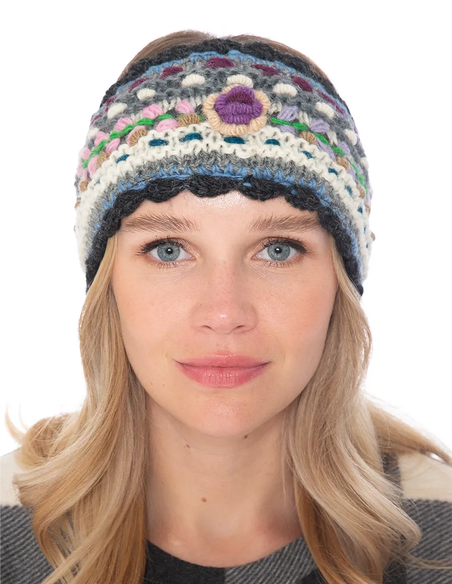 Floral Knitted Woolen Headband