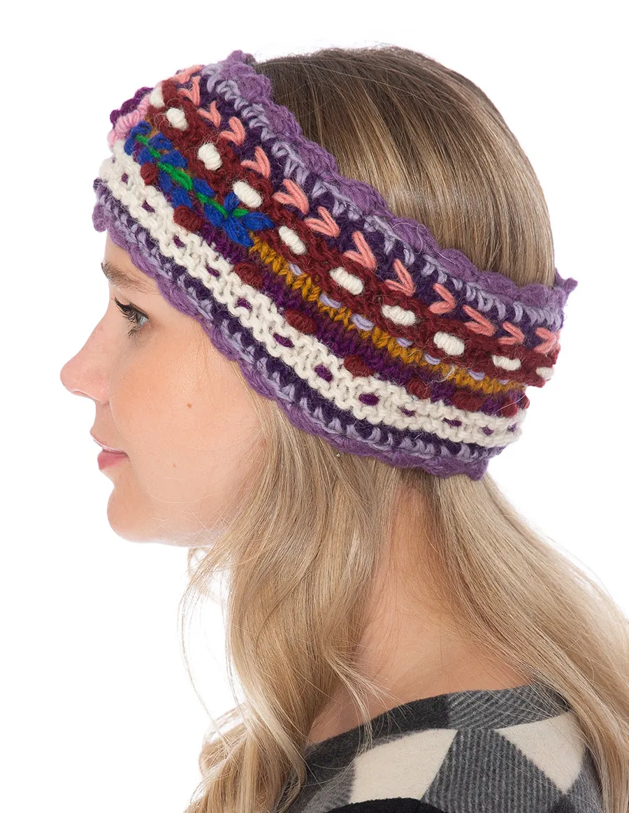 Floral Knitted Woolen Headband