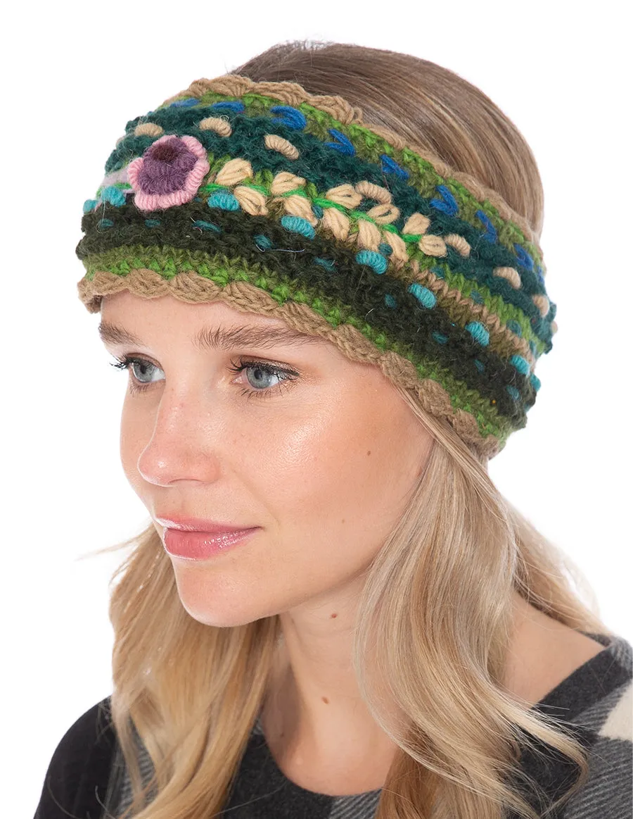 Floral Knitted Woolen Headband