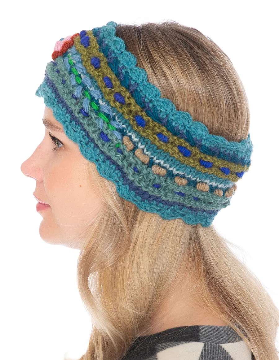 Floral Knitted Woolen Headband