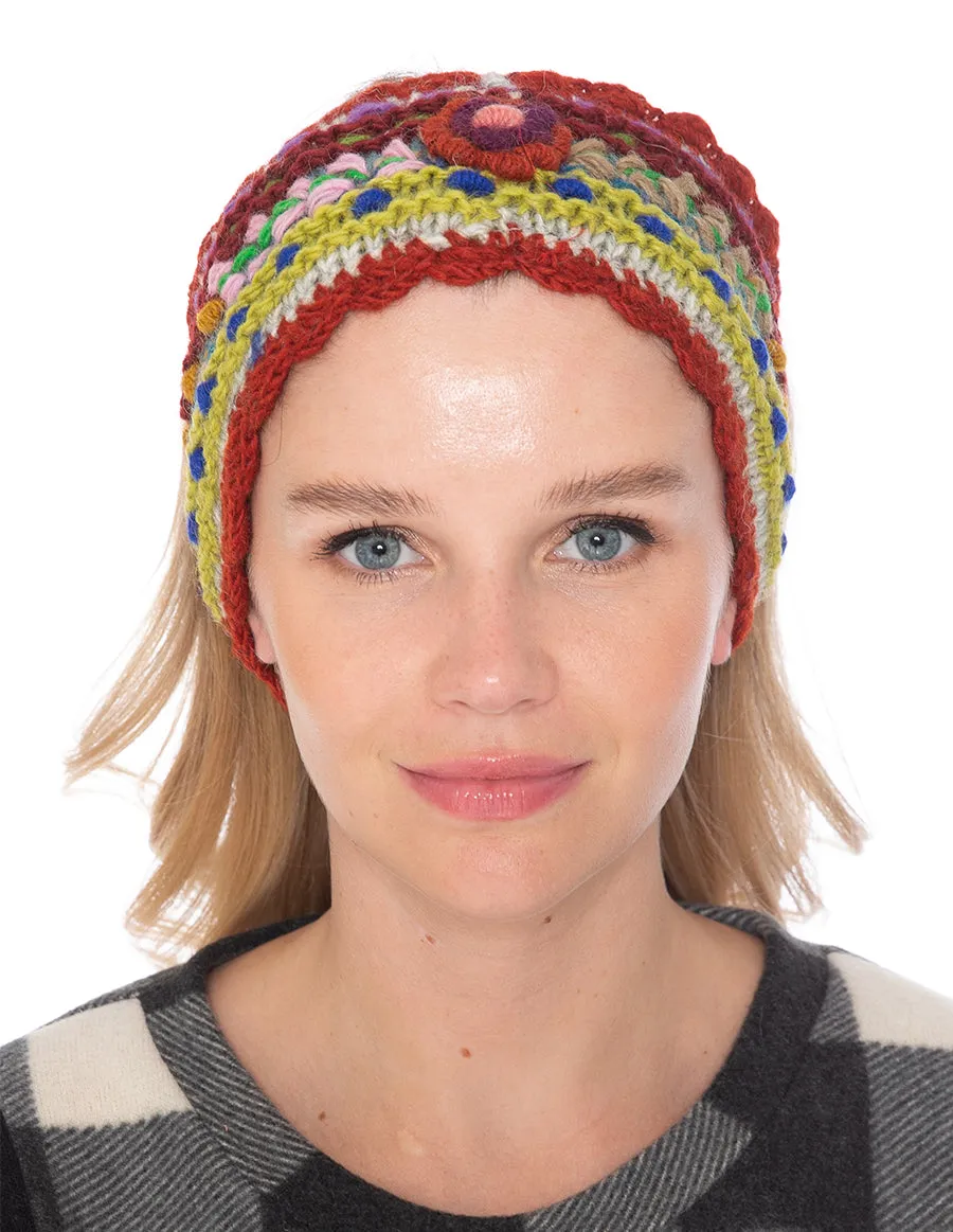 Floral Knitted Woolen Headband