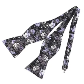 Flowered Cotton Self-Tie Bow Tie