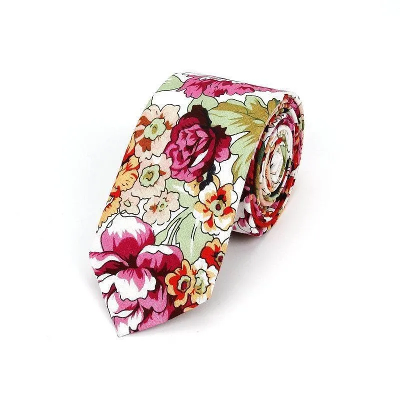 Flowered Soft Cotton Tie