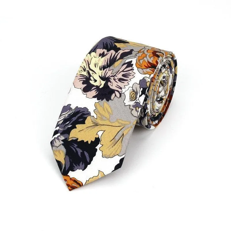 Flowered Soft Cotton Tie