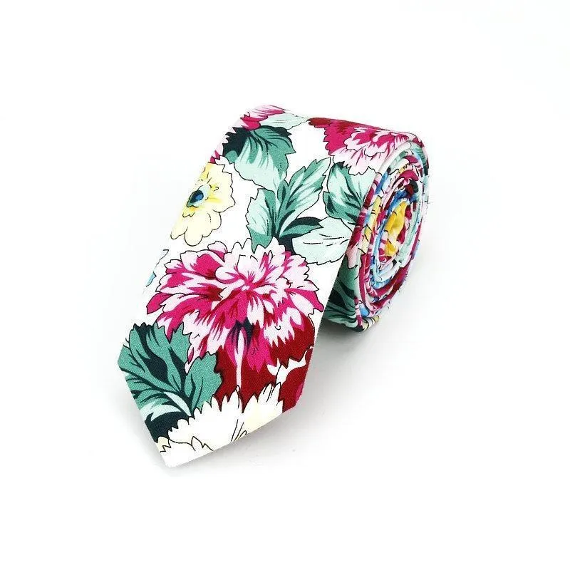 Flowered Soft Cotton Tie