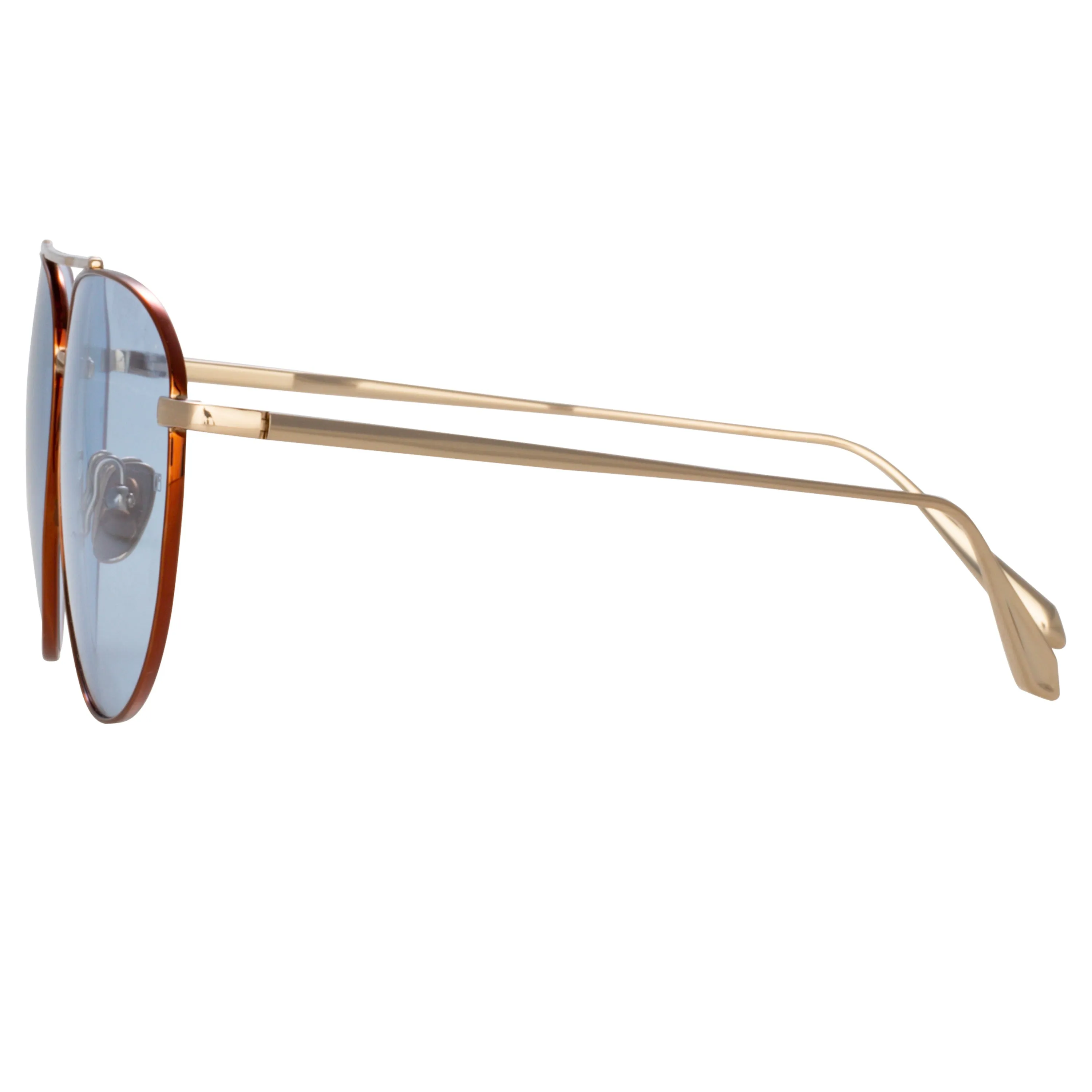 Gabriel Oversized Sunglasses in Light Gold and Blue