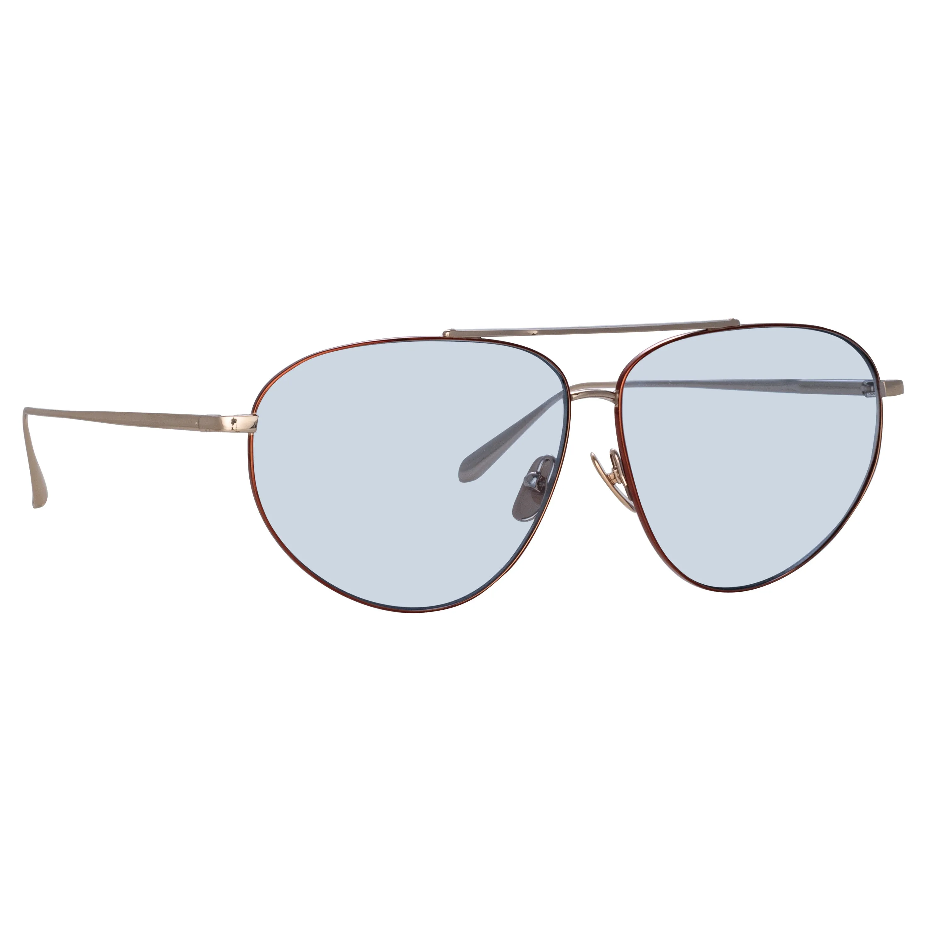 Gabriel Oversized Sunglasses in Light Gold and Blue