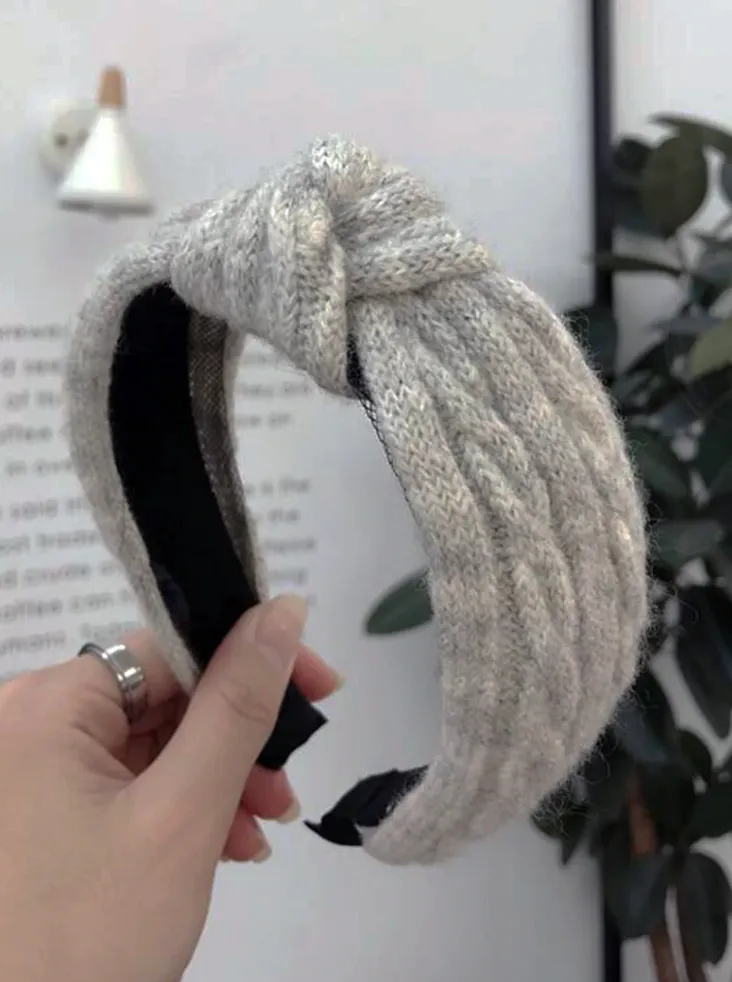 Girls Wool Cable Knit Knot Headband