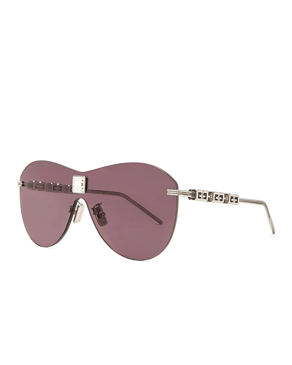 Givenchy Aviator Sunglasses, Palladium & Crystal