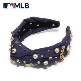 HOUSTON ASTROS LELE SADOUGHI / MLB NAVY EMBELLISHED KNOTTED HEADBAND