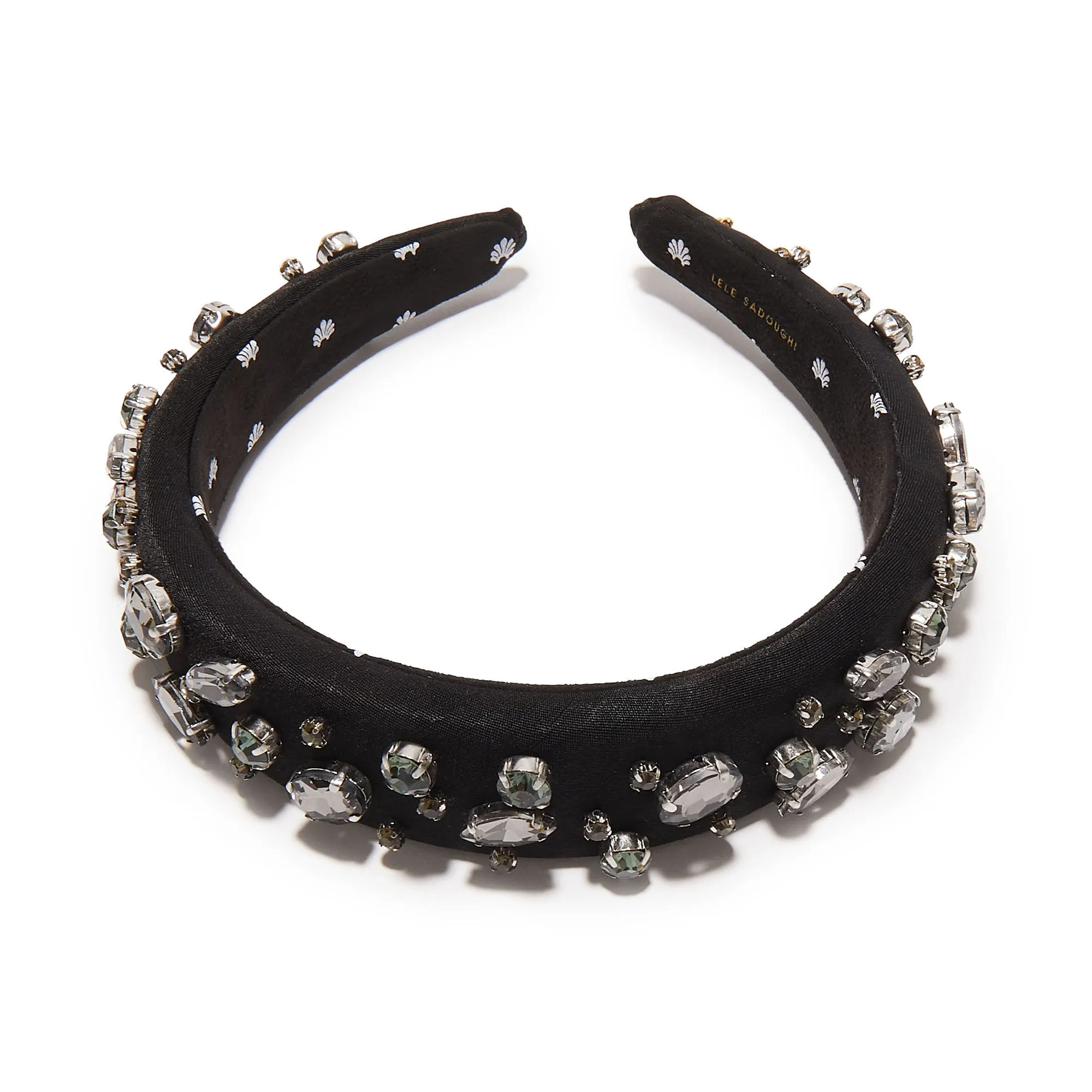 JET CRYSTAL EMBELLISHED ALICE HEADBAND