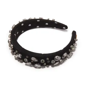 JET CRYSTAL EMBELLISHED ALICE HEADBAND